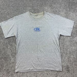 Vintage Bud Light Shirt Men Large Gray Football Logo Super Bowl NFL Alcohol Beer